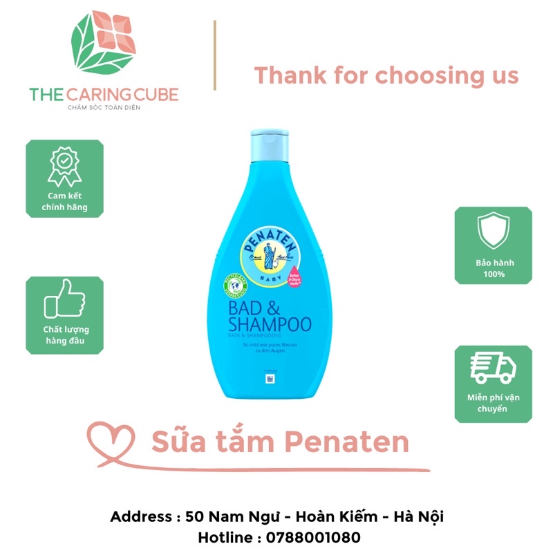 Sữa tắm gội Penaten 2in1 chống cảm cúm cho bé trai bé gái 400ml - The Caring Cube