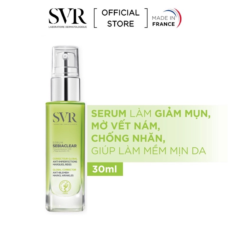 Tinh Chất Làm Giảm Mụn &amp; Mờ Nám Và Nếp Nhăn SVR Sebiaclear Serum 30ml
