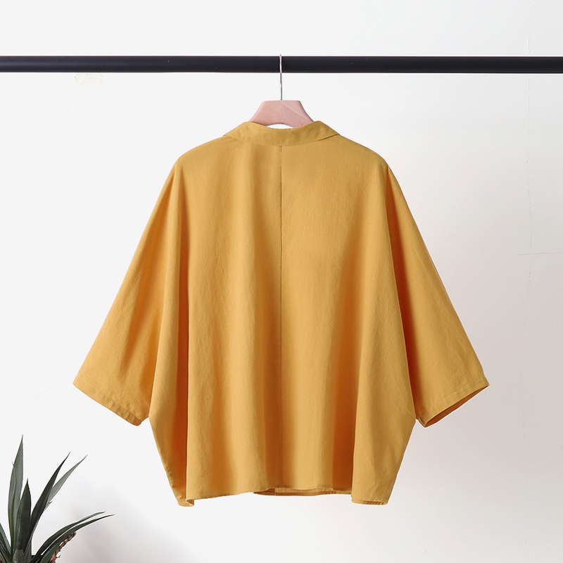 Áo sơ mi ZANZEA dài tay dáng rộng màu trơn thời trang retro cho nữ