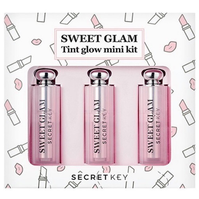 Set Son Scret Key Sweet Glam Tint Glow Mini Kit