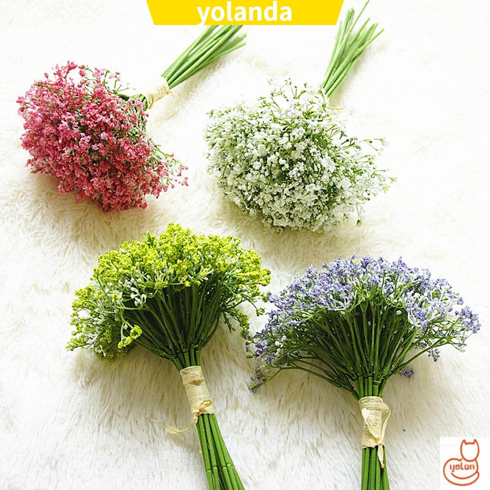 ☆YOLA☆ 30cm Vivid Gypsophila DIY Babies Breath Night Scent Floral Bouquets Beautiful Home Decor Fake Plant Wedding Supplies Artificial Flower/Multicolor
