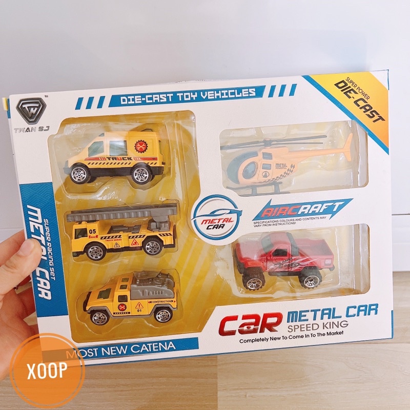Đồ chơi ! Hộp xe công trình hợp kim 5 chi tiết mẫu mới 2022