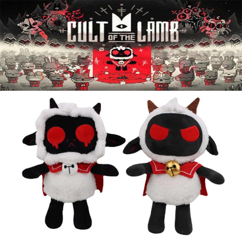 Đồ chơi búp bê nhồi bông Cult Of The Lamb màu đen mềm mại đáng yêu 30cm mới làm quà tặng dành cho trẻ em