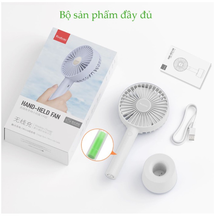 [Mã ELHA22 giảm 5% đơn 300K] Quạt mini cầm tay Yoobao chính hãng - Siêu mát - 3 tốc độ độ - Bảo hành đổi mới