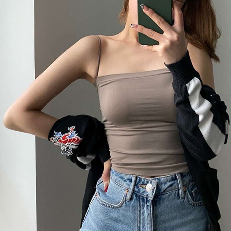 Brroa Áo Ống Hai Dây Màu Trơn Thời Trang Mùa Hè Quyến Rũ Cho Nữ