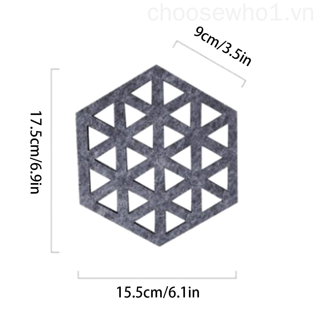 Tấm lót ly hình tam giác bằng vải nỉ thấm hút tốt tiện dụng cho gia đình