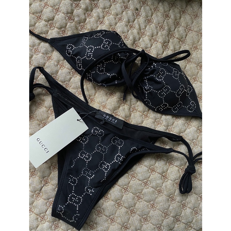 Bộ Bikini Họa Tiết Gu Gg Cổ Điển