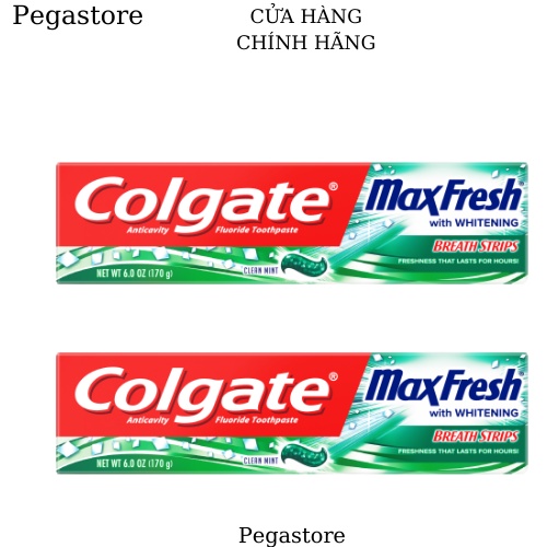Kem đánh răng thơm miệng trắng răng Mỹ COLGATE Maxfresh With Whitening Clean Mint 170g (Colgate Mỹ Xanh Lá)
