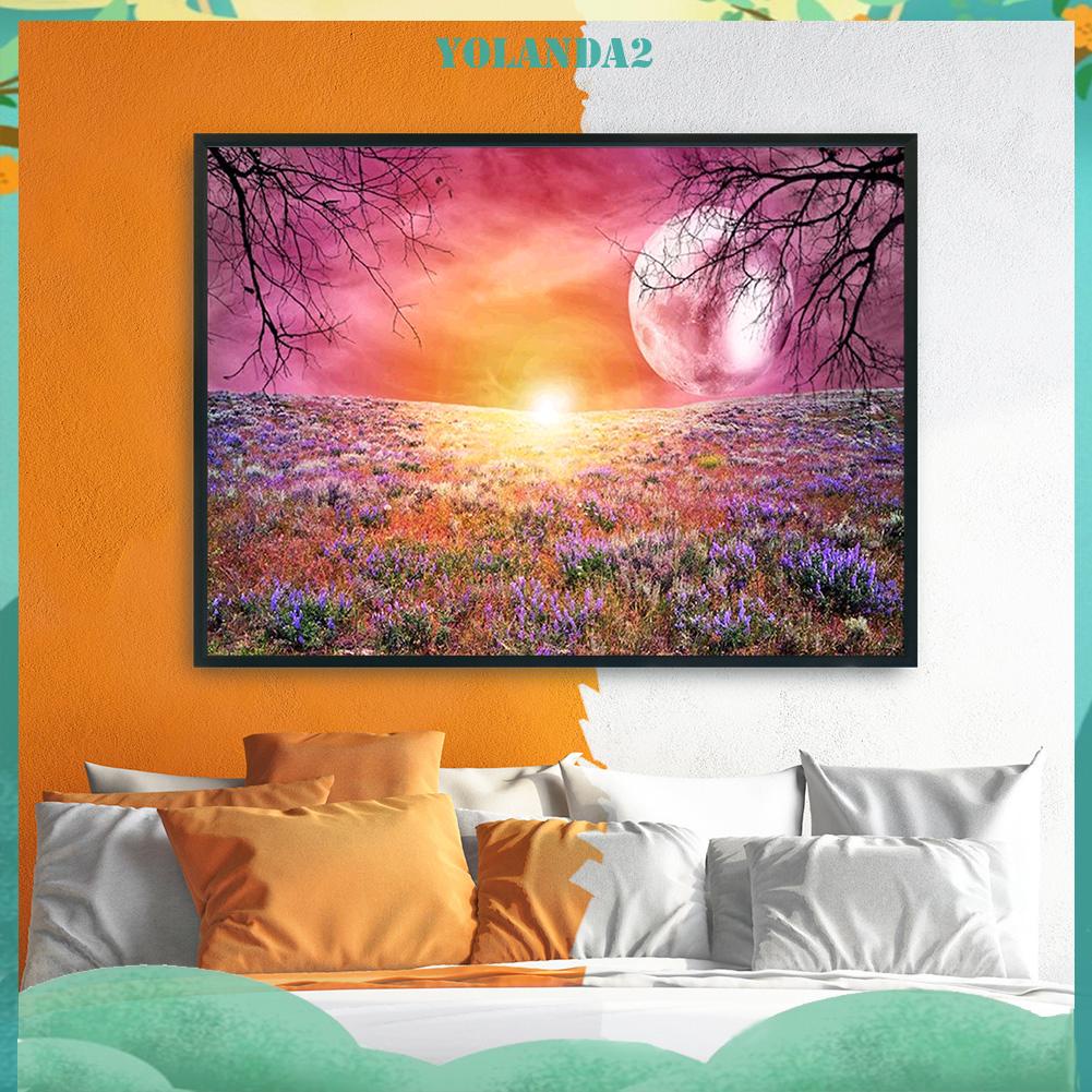 Tranh thêu chữ thập hình phong cảnh 11CT 36x46cm trang trí phòng khách nghệ thuật DIY kèm phụ kiện