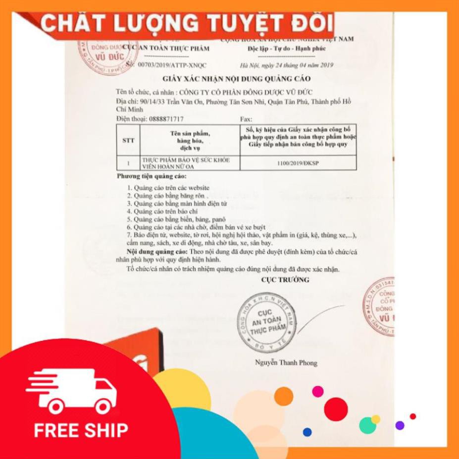 , PHỤ KHOA NỮ OA, ĐÔNG DƯỢC VŨ ĐỨC, 6 VIÊN, 6 XÔNG HKSTORE | BigBuy360 - bigbuy360.vn