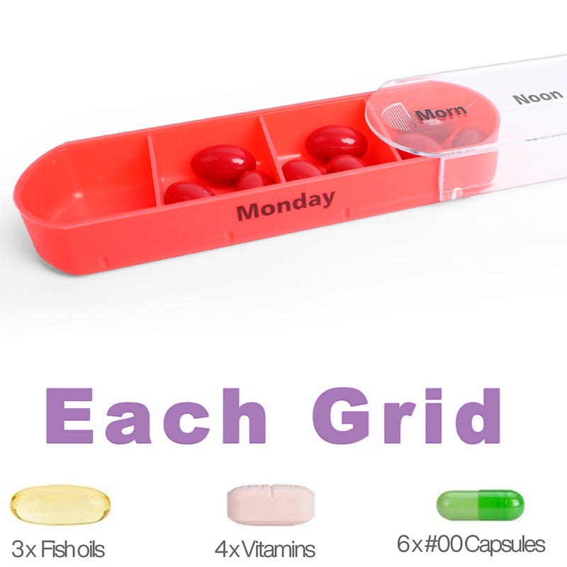 1 Hộp Chứa Thuốc Viên Chống Ẩm 28 Ngăn Cỡ Lớn Chống Nước Nhiều Màu Sắc Dùng Khi Đi Du Lịch