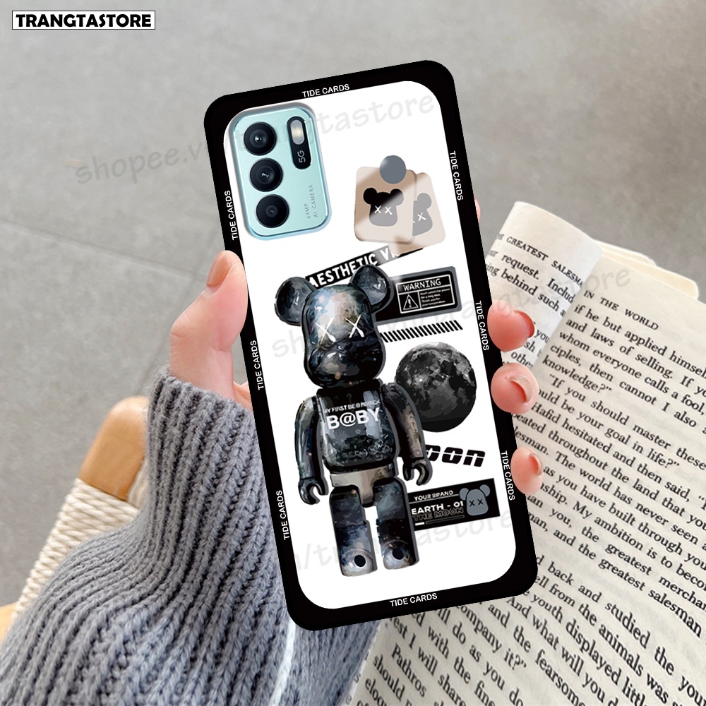 Ốp Oppo Reno6 / Reno6 Z 5G / Reno 6 Pro in hình gấu Bearbrick,Mountain,xanh,đen,đỏ giá rẻ