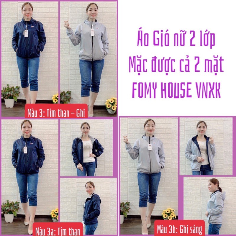 Áo Khoác Gió Nữ 2 Lớp Mặc Được 2 Mặt FOMY HOUSE VNXK