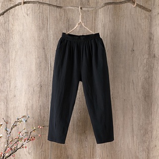 Quần baggy lửng chất đũi lụa