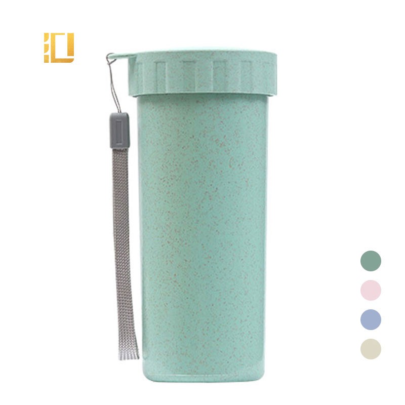 Eco-friendly Biodegradable Reusable Travel Bottles Wheat Straw Fiber Water Bottle Cup