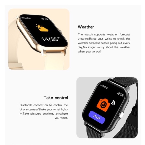 Đồng hồ thông minh nam nữ chống nước 1,69 "màn hình màu full touch sports fitness tracker smartwatch cho android & ios