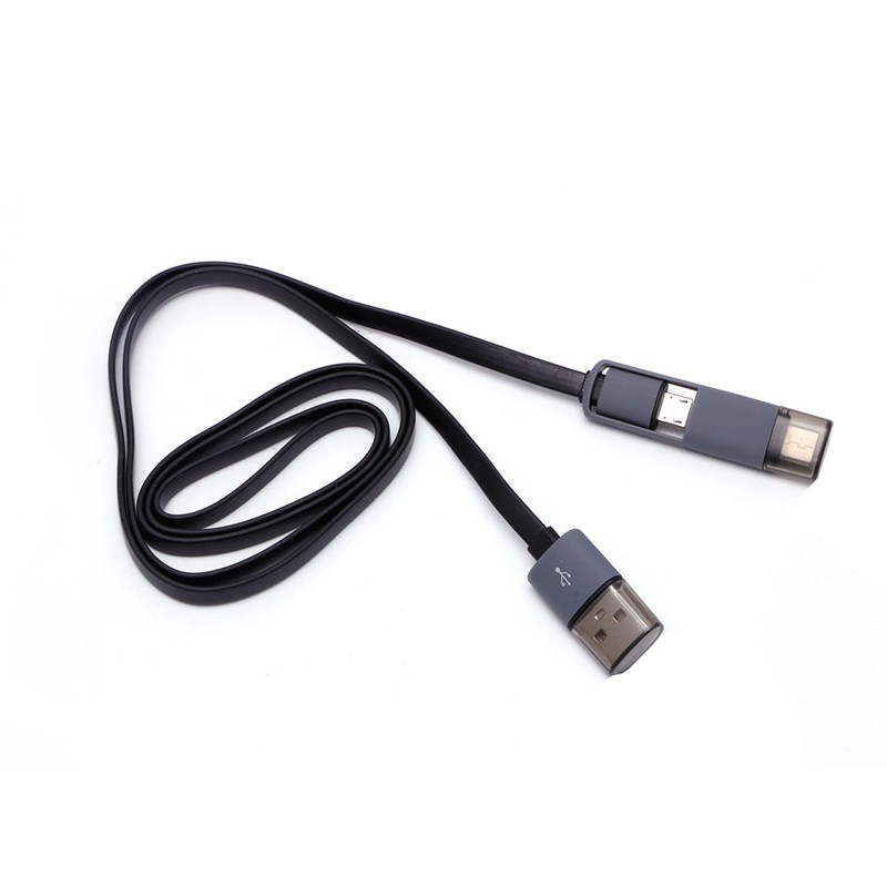 NIKI 2 in 1 USB Male To Type-C+Micro USB Data Charging Cable Cord For Samsung HTC LG