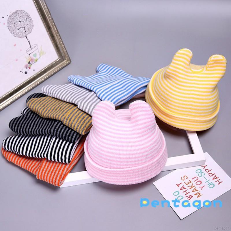 Mũ len beanie đính quả bóng xù đáng yêu cho bé