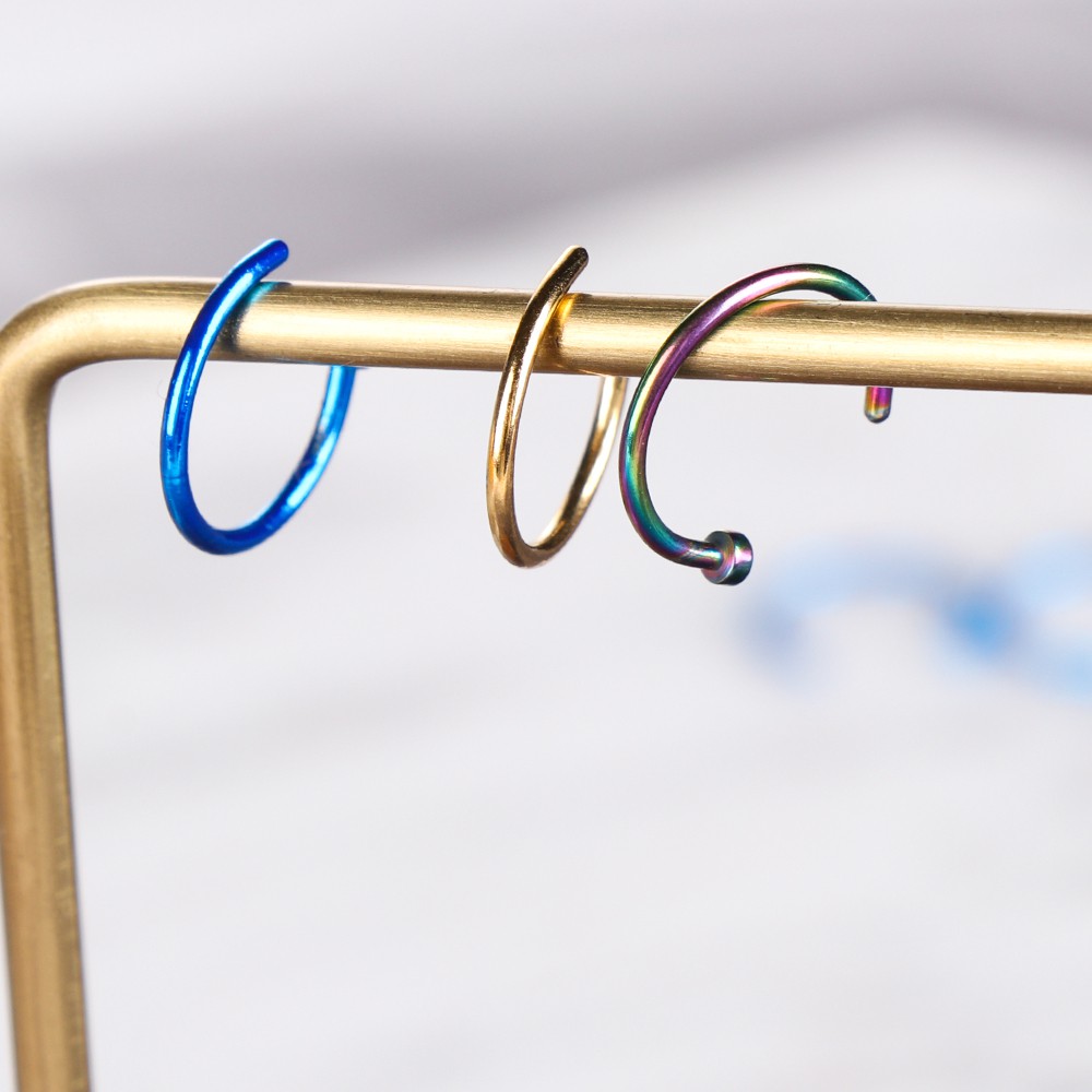 Bộ 5 Khuyên Mũi Bằng Thép Không Gỉ Thời Trang Cá Tính