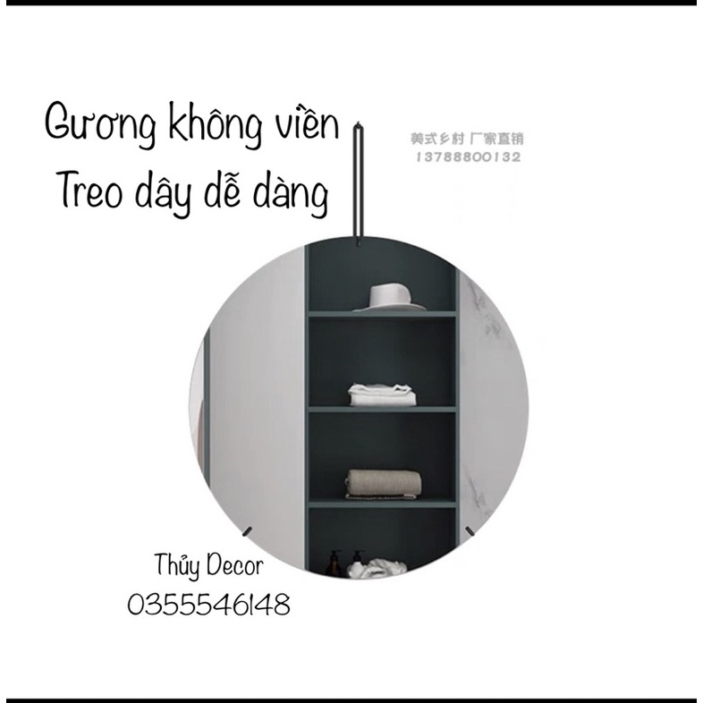 Gương treo dây quả lắc,gương tròn treo dây bao chắc chắn