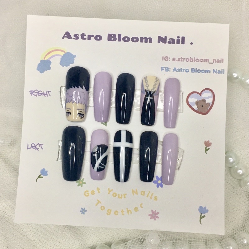 Móng úp tiện lợi hoạ tiết TR