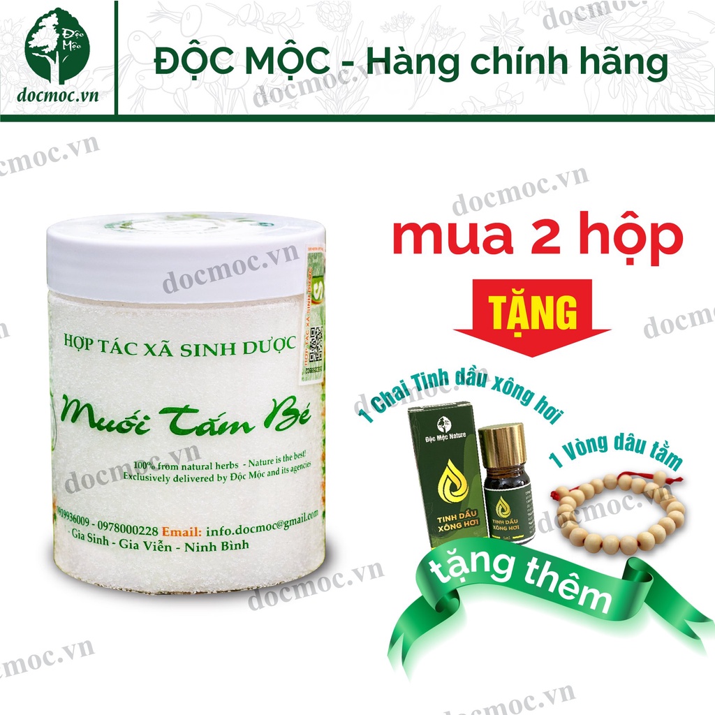 Muối Tắm Bé ĐỘC MỘC, Muối Tắm Bé shopdocmoc lặn rôm sẩy, dịu sài kê, da mịn màng hoàn toàn từ thảo dược thiên nhiên 400g