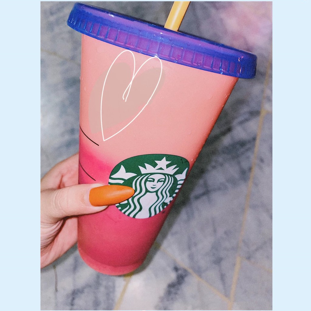 Ly Nước Starbucks 24oz Kèm Ống Hút Và Nắp Đậy