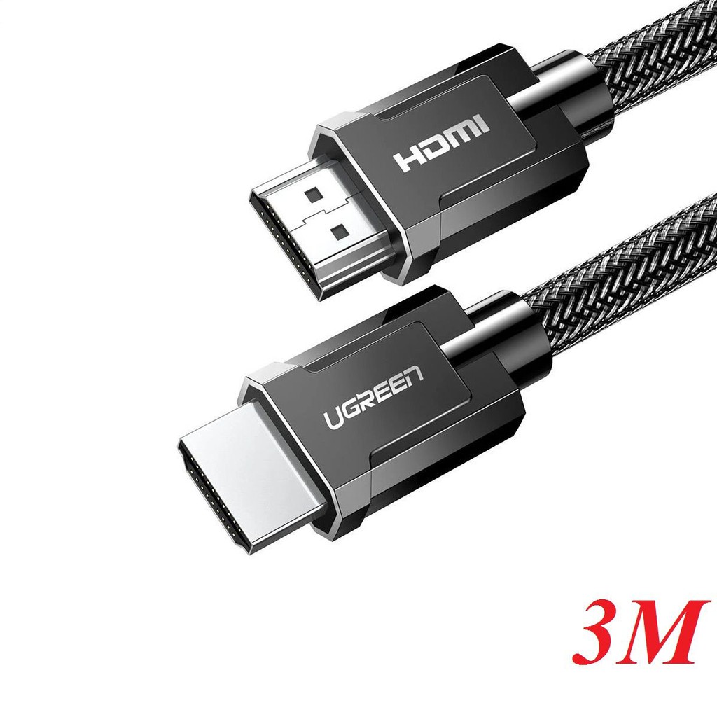 [Mã ELHACE giảm 4% đơn 300K] Cáp HDMI 2.1 dài 3M ULTRA HD 8K@60Hz 48Gbps Cao Cấp Ugreen 80602 màu đen