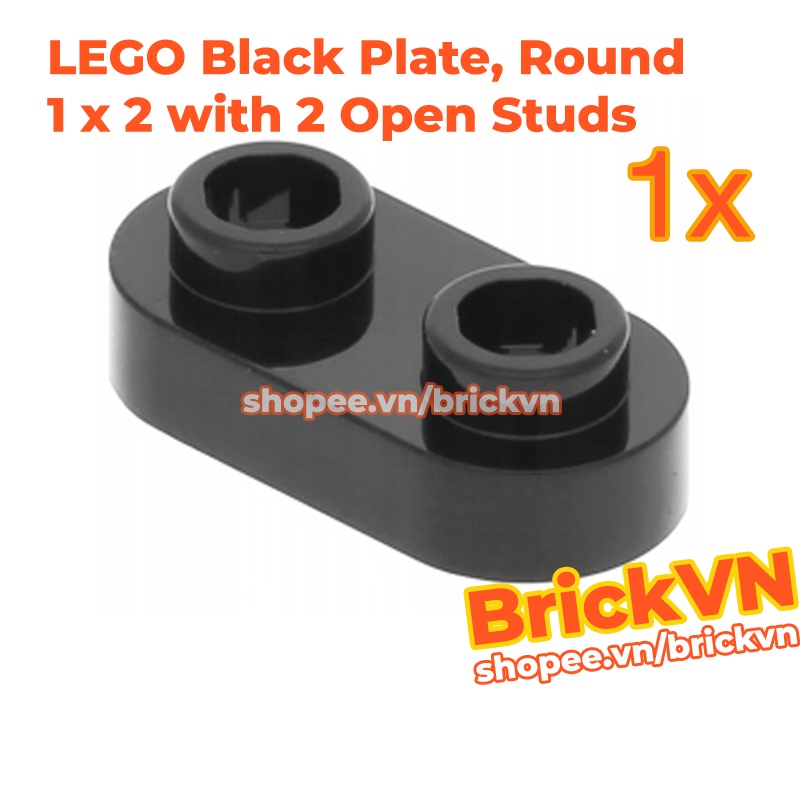 LEGO Tấm Đế Đen 1x2 Với 2 Nút Ghép Mở (Rỗng) ID 6210270 35480