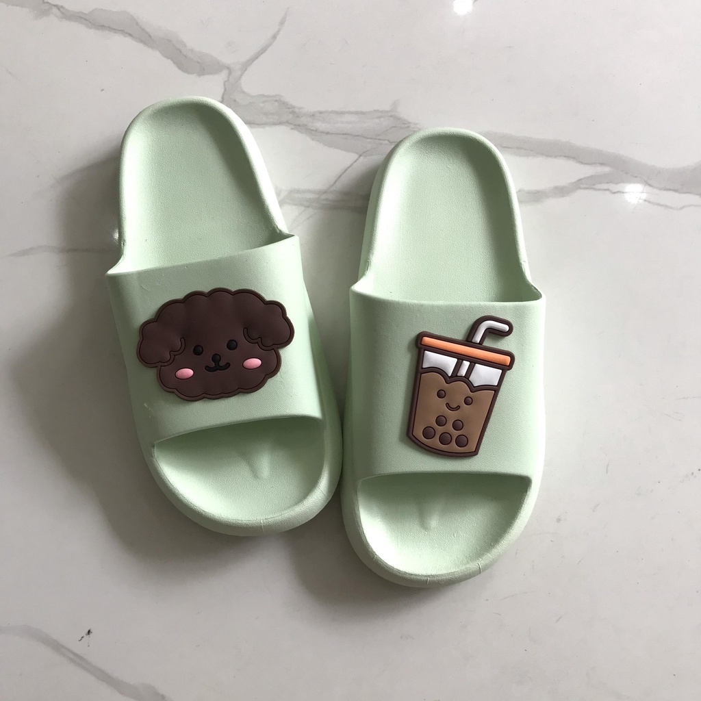 HNT373-GẤU TS- Dép cao su in hình bé gấu hướng ngoài đế dày 1-2cm (ẢNH THẬT SHOP TỰ CHỤP)