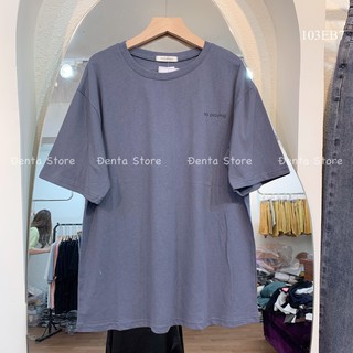 Áo phông tay lỡ freesize áo phông unisex Áo phông MAIZI chữ nhỏ ngực NO PLAYING  (ẢNH THẬT+ CÓ SẴN)-Đenta Store-103EB7