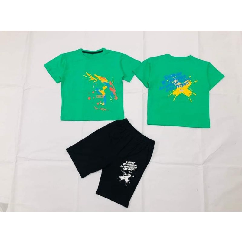 Bộ tay ngắn quần đùi thun cotton 100% chính phẩm hàng shop cho bé trai size cồ