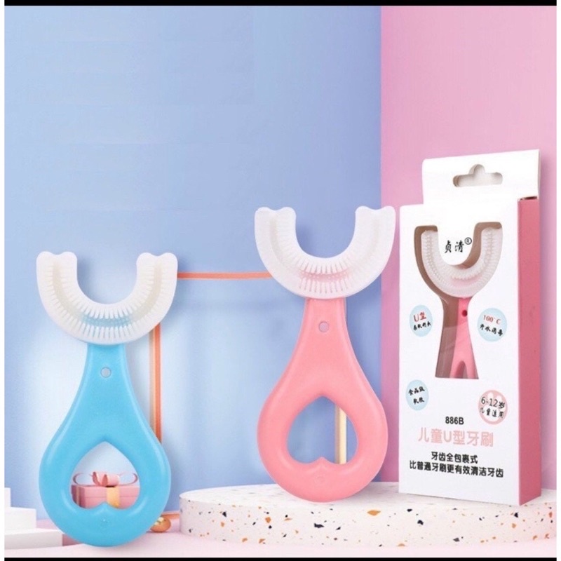 Bàn chải đánh răng chữ U silicon mềm mại cho bé