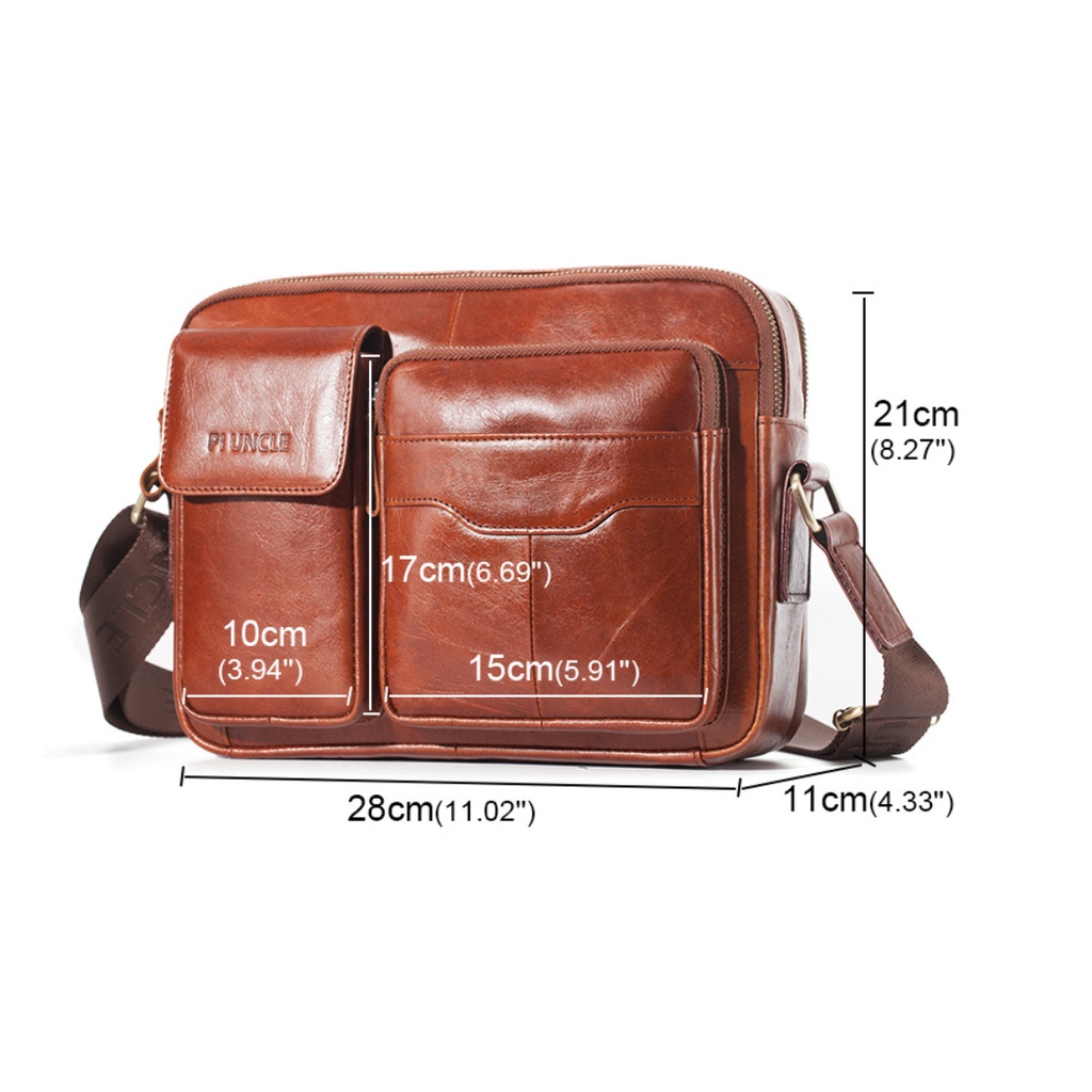 Túi đeo chéo đeo vai nam 100% da bò thật cao cấp phong cách châu âu