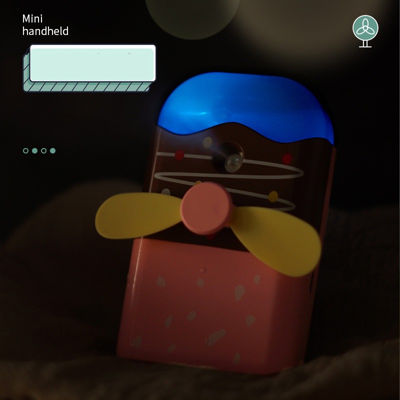 Quạt Mini Phun Sương Hình Cây Kem Cấp Ẩm Tự Động Cho Bạn Gái | BigBuy360 - bigbuy360.vn