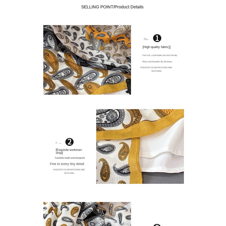 Khăn Choàng Lụa Cotton Lanh Dài Chống Nắng In Họa Tiết Hoa Thời Trang Âu Mỹ 24H