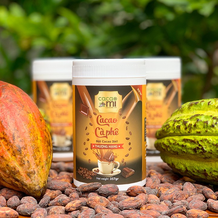 Thức uống sô cô la vị cà phê - Bột ca cao cafe hòa tan dùng pha chế trà sữa, làm bánh CACAO MI hộp thượng hạng 357g