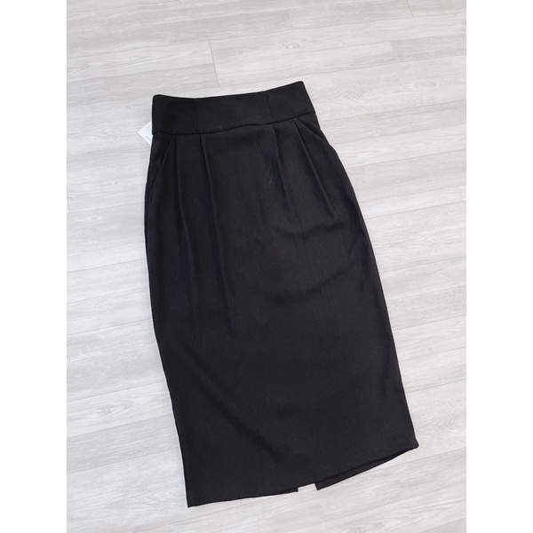 Chân váy công sở  midi bút chì chiết li che bụng huyen hip