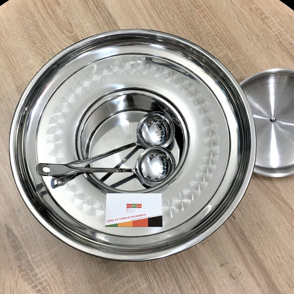 NỒI LẨU SỐNG LẨU NÓN LẨU VÀNH INOX 304, LẨU NHÚNG HẢI SẢN NHIỀU SIZE