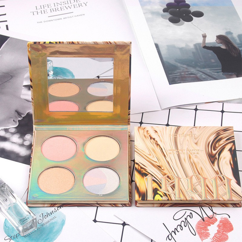 [Hàng mới về] Bảng phấn bắt sáng 4 màu chống thấm nước lâu trôi màu sắc bóng mượt | BigBuy360 - bigbuy360.vn