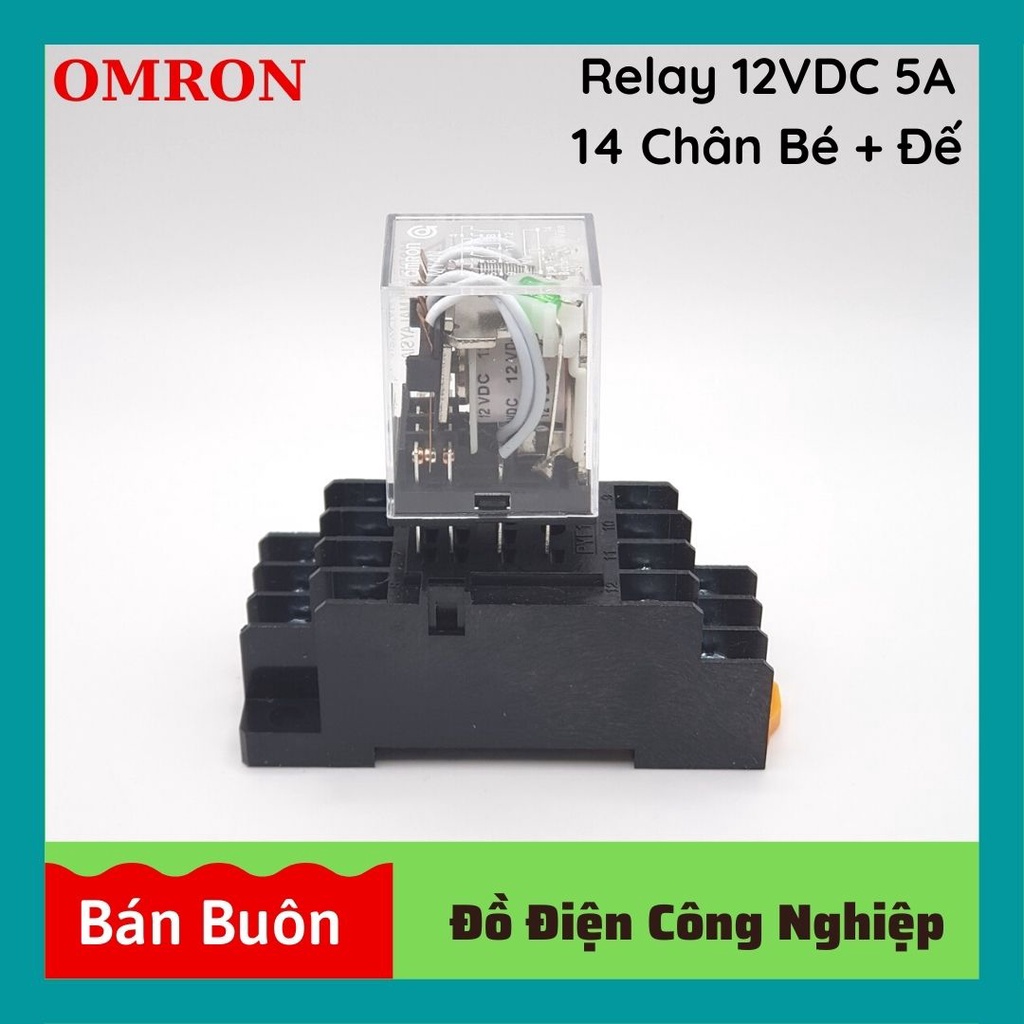 Relay omron 12v 14 chân, rơ le trung gian 12v