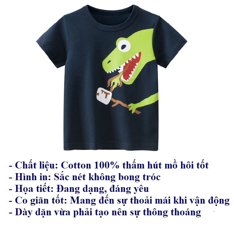 Áo phông bé trai hàn quốc cộc tay mùa hè thời trang cho trẻ em 2 đến 7 tuổi SKIDS