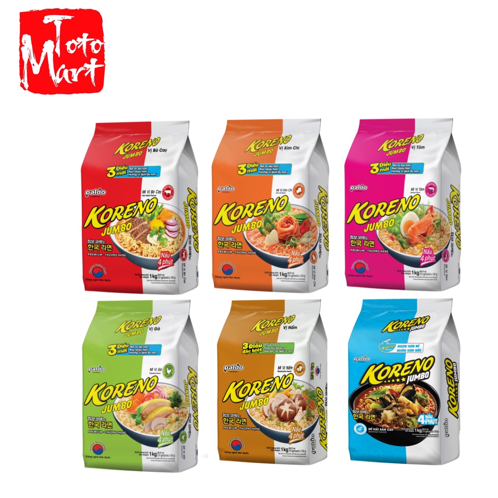 Mì Koreno Jumbo (bịch 10 vắt) - nấu mỳ cay