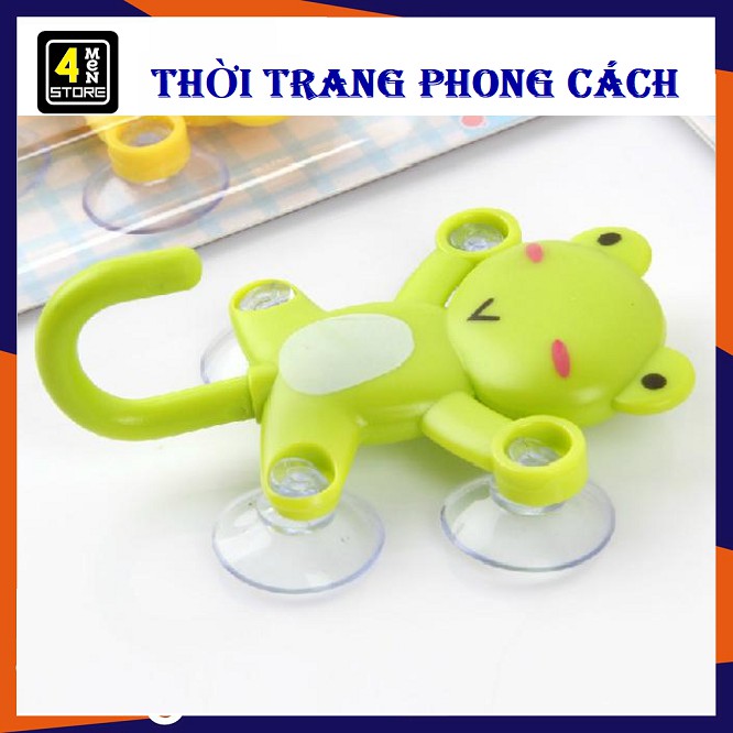 Móc Treo Vật Dụng Hình Ếch 4 Chân Hít Dán Tường Siêu Dính - Móc Treo Hình Chú Ếch Xanh