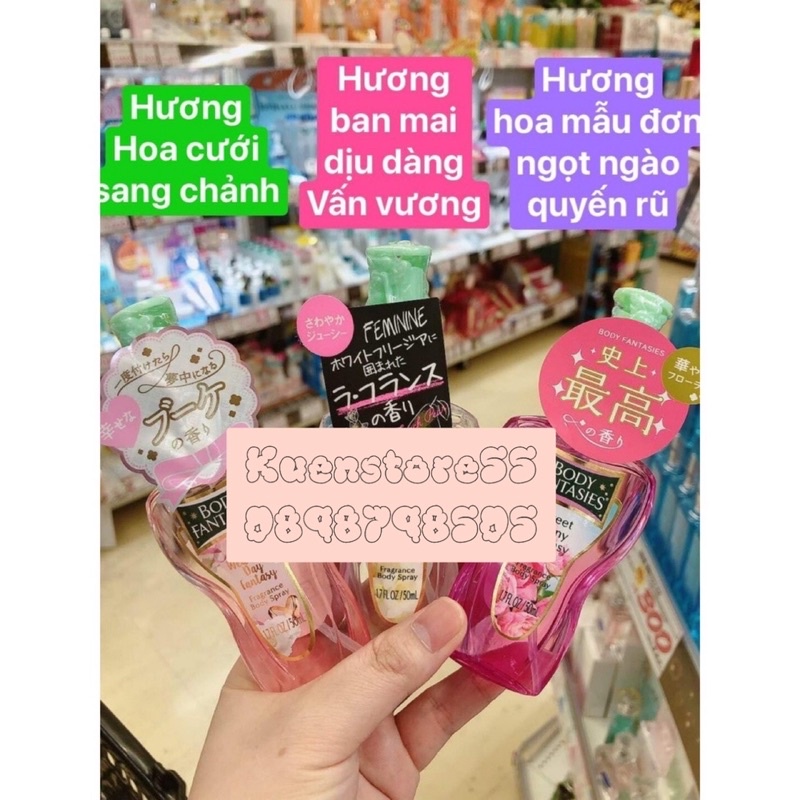 Xịt Body Fantasies Mist 50ml của Nhật Bản
