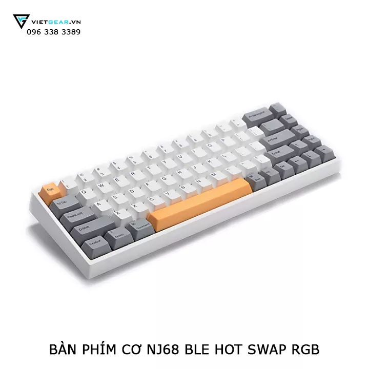 Bàn phím cơ Keydous NJ68 không dây bluetooth 5.0 led RGB