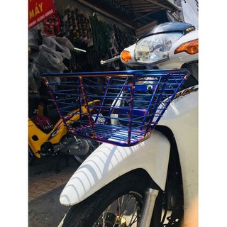 Rổ xe wave rs inox 10li xi xanh full bas