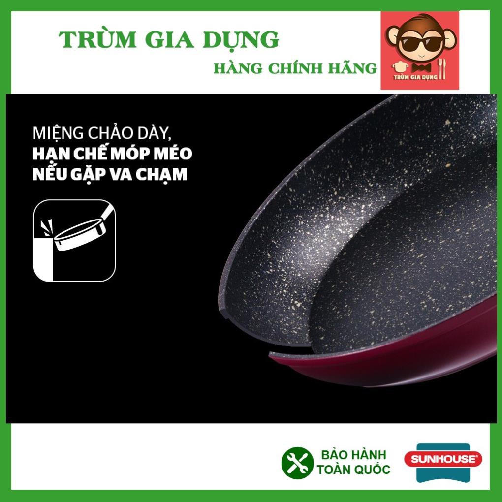 CHẢO ĐÁ HOA CƯƠNG ĐÁY TỪ SUNHOUSE 24CM, 28CM, 30CM [SFP24B, SFP26B, SFP28B], CHẢO CHỐNG DÍNH SUNHOUSE.