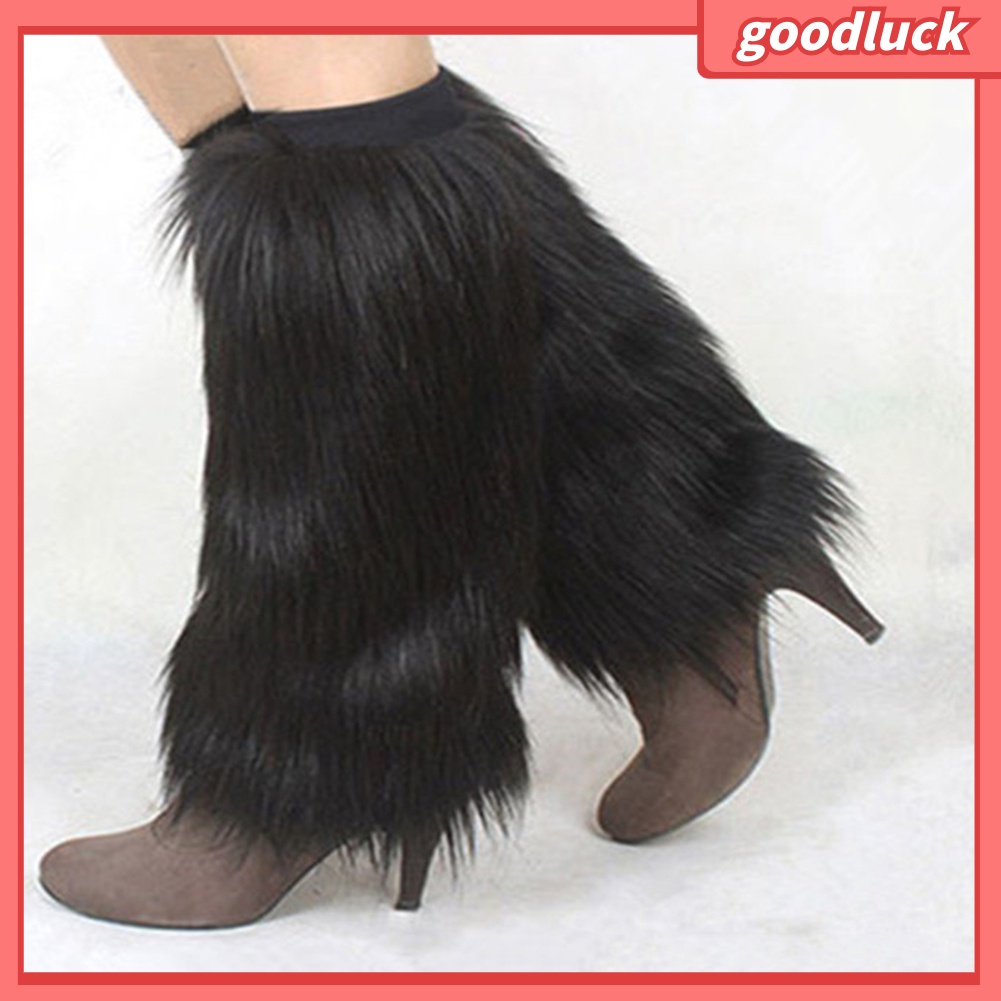 Đôi Vớ DàI MàU Trơn PhốI Lông Giả ThờI Trang Cho Nữ