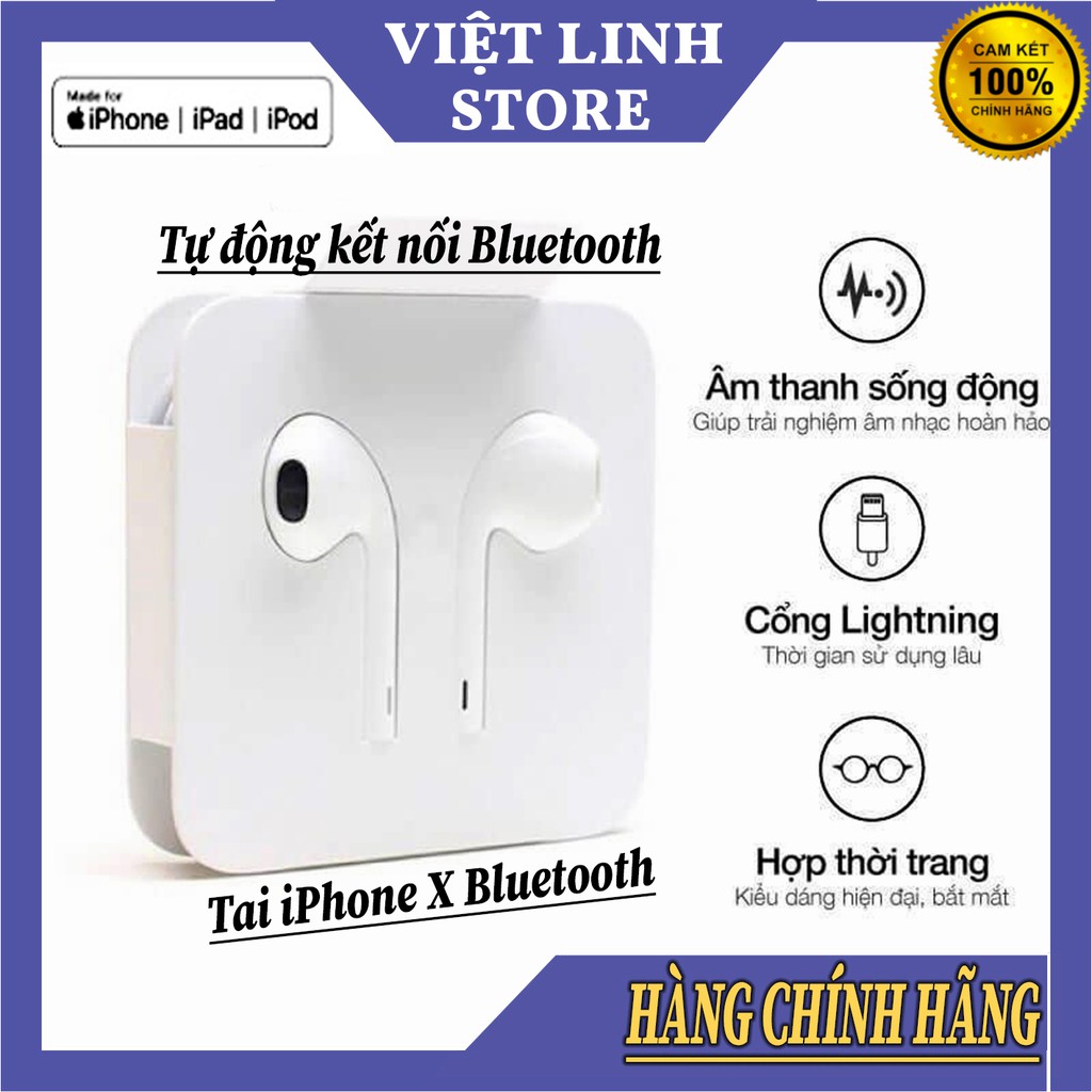 Tai nghe iPhone chính hãng Apple, Bluetooth, có mic cổng lightning - iPhone 7/8/7 Plus/8 Plus/X - Việt Linh Store